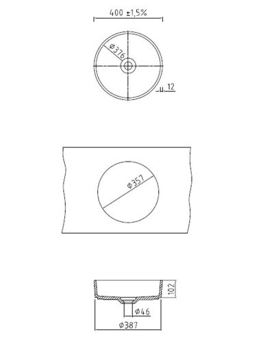 SYSTEMCERAM PATERA 40 Round Ceramic sink