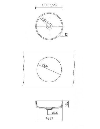 SYSTEMCERAM PATERA 40 U Round Ceramic sink