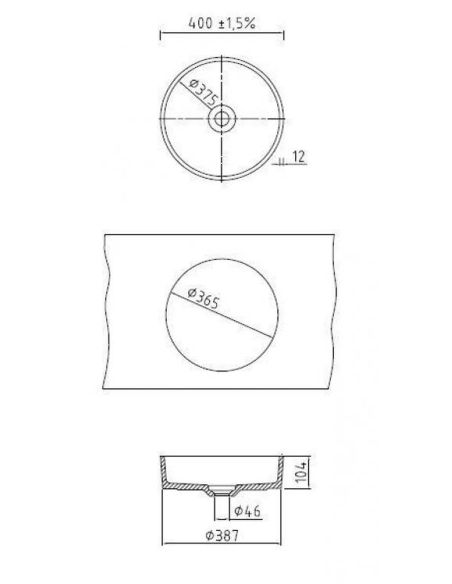 SYSTEMCERAM PATERA 40 U Round Ceramic sink