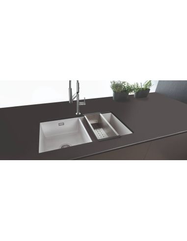 SYSTEMCERAM MERA TWIN U Under worktop sinks Ceramic Kitchen sink