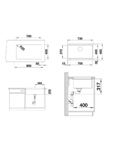 BLANCO ETAGON 700-U Silgranit undermount Kitchen sink