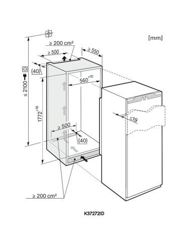 MIELE K 7743 E Интегрируемый холодильный шкаф