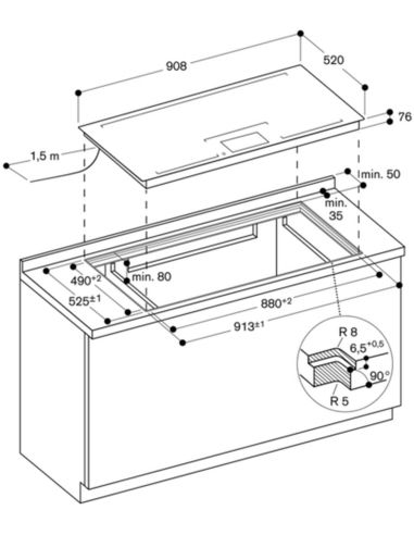 GAGGENAU CX492101 400-sarja 90см Raamita Täisala küttetsooniga induktsioonpliidiplaat (3)