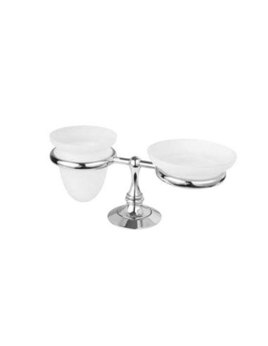 BUGNATESE TRADITION 24801 Standing Soap and Glass holder with Satin Glass