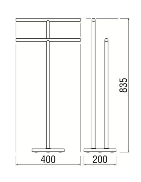 NOBILI ACPL80/2XCR Напольный Держатель для полотенца