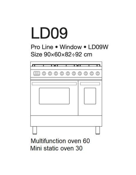 ILVE Vabaltseisev Pliit LD09 Pro Line