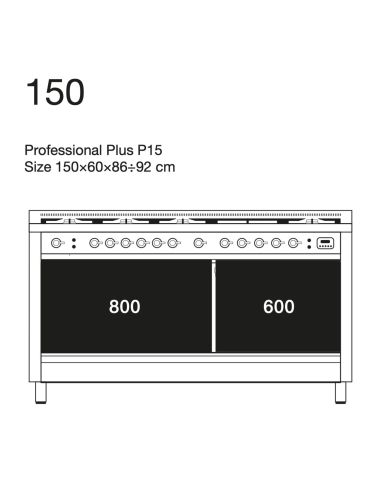 ILVE P15 Pro Line Range Cooker with two ovens, Hi-Tech