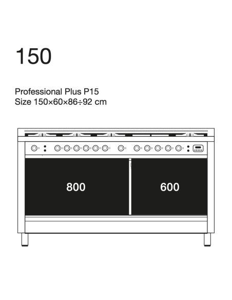 ILVE P15 Pro Line Range Cooker with two ovens, Hi-Tech