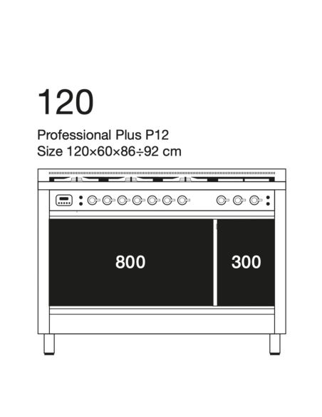 ILVE P12N Pro Line Range Cooker with two ovens, Nostalgie
