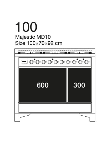 ILVE MD10 MAJESTIС Vabaltseisev Pliit Kahe ahjuga, Majestic