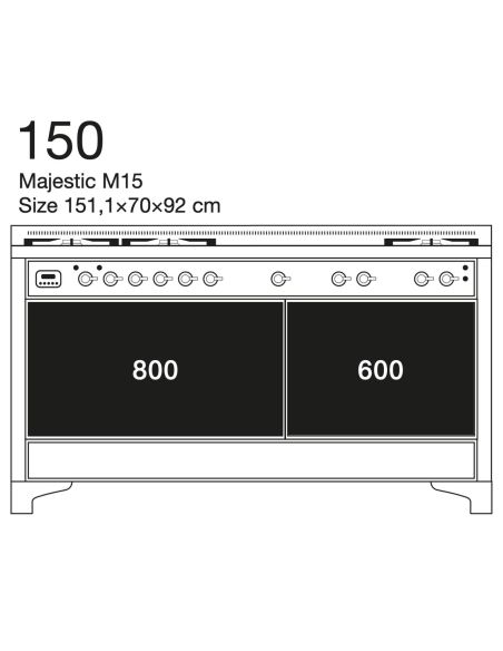 ILVE M15 MAJESTIC Cooking block with two ovens, Majestic