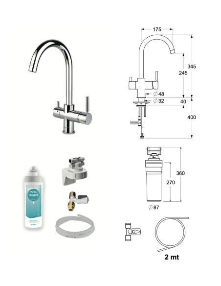 GUGLIELMI PURA FGAP39107 Still Kitchen faucet with filtered water connection
