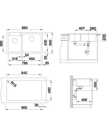 BLANCO PLEON 9 Silgranit Kitchen sink