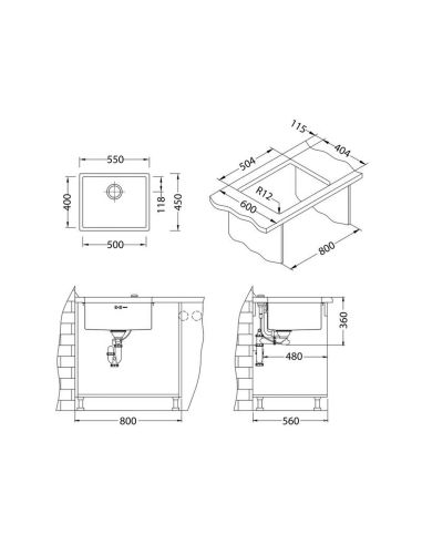 ALVEUS QUADRIX 50 Monarch Collection Кухонная мойка