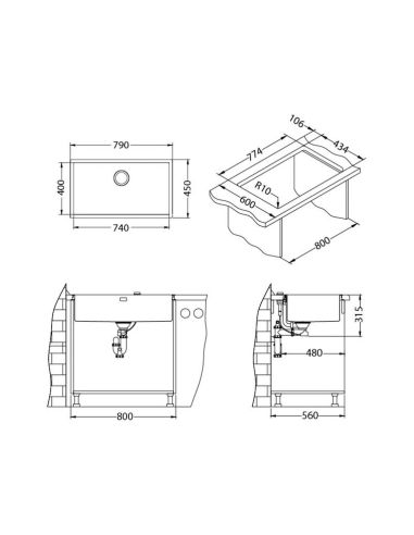 ALVEUS QUADRIX 60 Monarch Collection Кухонная мойка