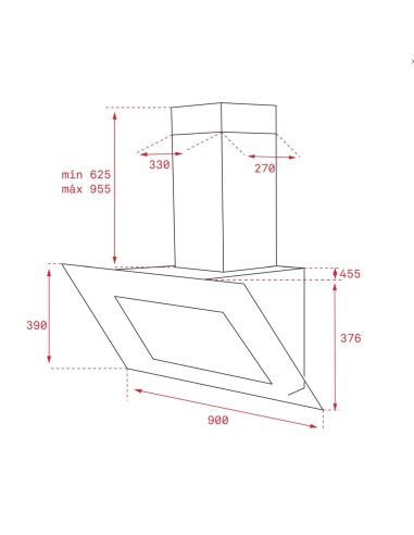 TEKA DLV 995 90cm Grey glass Vertical hood, Sample !! (4)