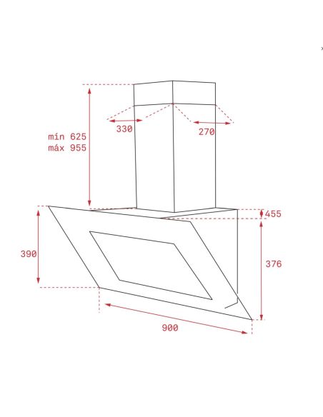 TEKA DLV 995 90cm Grey glass Vertical hood, Sample !! (4)