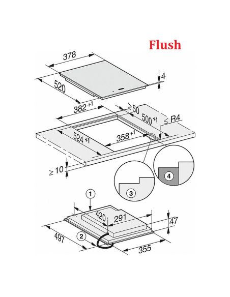 MIELE CS 7612 FL SmartLine-yksikkö PowerFlex-induktiokeittoalue