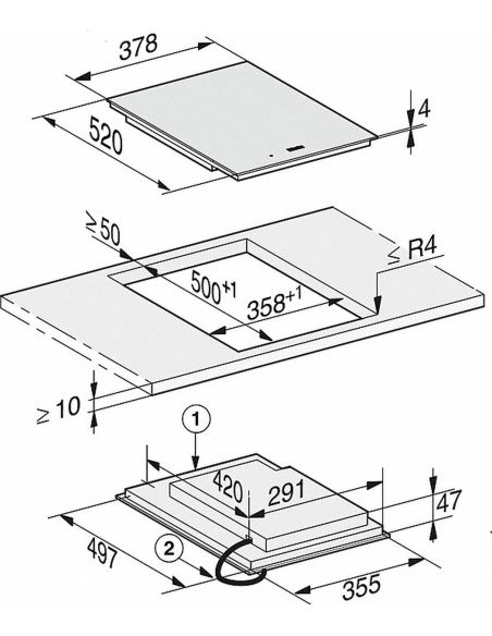 MIELE CS 7612 FL SmartLine-yksikkö PowerFlex-induktiokeittoalue
