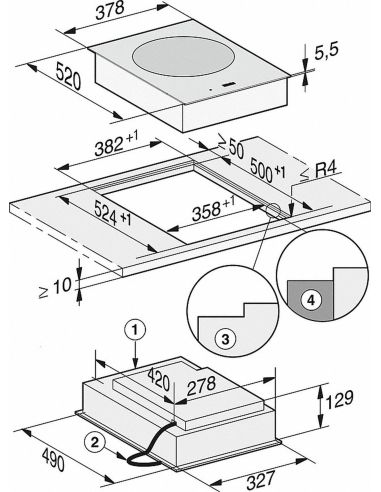 MIELE CS 7611 FL SmartLine element koos induktsioon WOK tsooniga