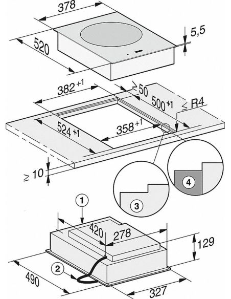 MIELE CS 7611 FL SmartLine element koos induktsioon WOK tsooniga